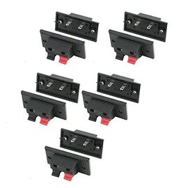 GFORTUN 10 Pack Push in Type Right Angel Stereo Speaker Terminal Strip Board Connector 2 Positions for Speaker Parts
