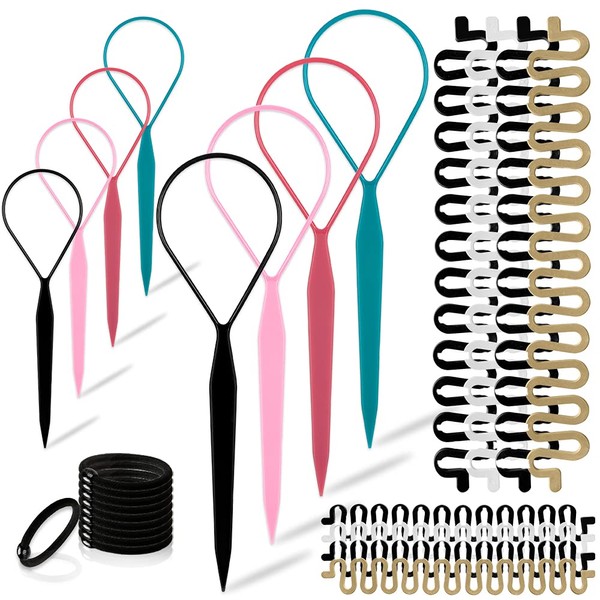 Topsy Hair Tail Tools Set,TsMADDTs Hair Braiding Set 8 pcs