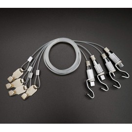 Floratek Picture Rail Hanging System, 4 Pack Professional Art Picture Display Kit with Adjustable Photo Hanging Hook/S Metal Hook/Transparent Cable Wire for Wall Picture, Exhibition, Art Gallery 1.5M