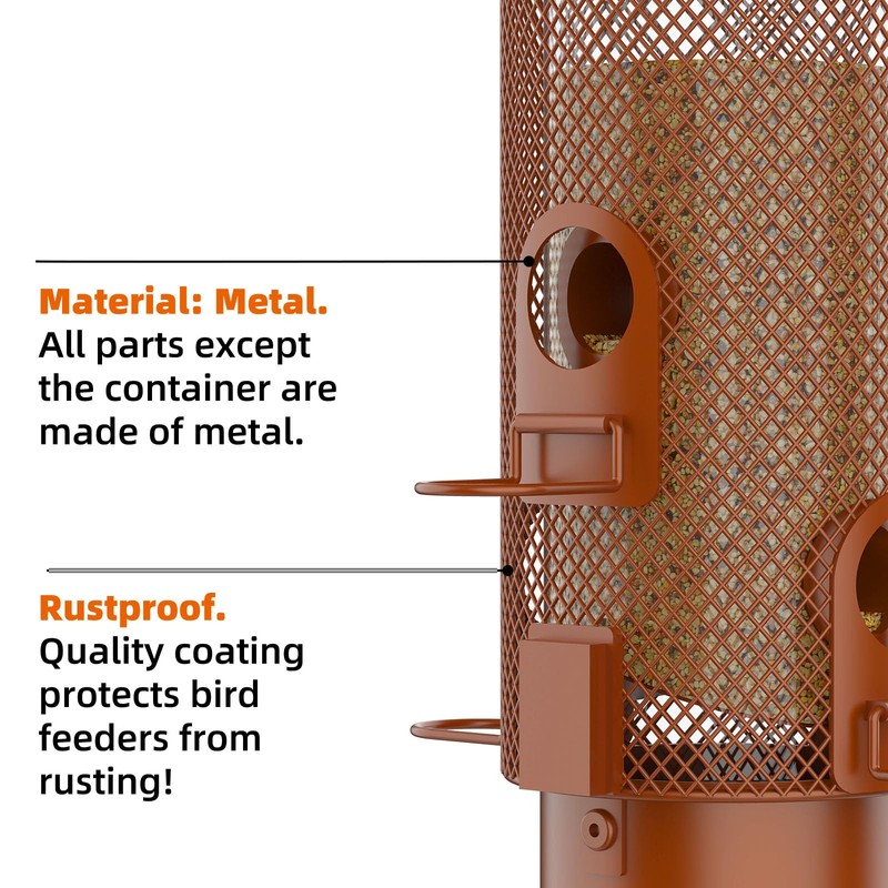 Metal Squirrel Proof Bird Feeder,Bird Feeders for Outdoors,Weight Activated Squirrel