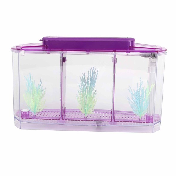 Betta Fish Tank, Adjustable Light Breeding Fish Tank with LED