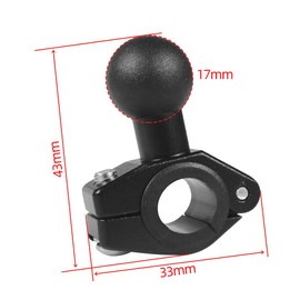 CS PRIORITY Motorcycle Bicycle Handle Bar Clip 17mm 25mm Ball Head Adapter for GoPr11 For Inst360 Phone Holder (17mm Ball)