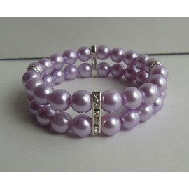 PETFAVORITES 2 Rows Pet Jewelry Cute Cat Collar with Bling Fancy Dog Collar Necklace with Rhinestones Pearls Charms for Small Dogs Girl Puppy Female Chihuahua Yorkie Girl Cats Pets, Elastic