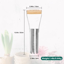 Berry&Bird Stainless Steel Bulb Planter with 6in/15cm Depth Mark, Garden Bulb Transplanter Tool with Wooden Handle, Release Tool for Transplanting Digging Planting Flowers