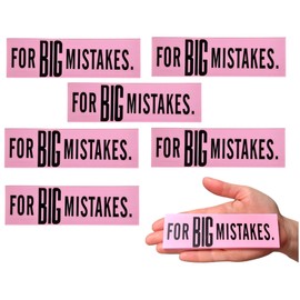 for Big Mistakes. Giant Pink Erasers (5.5") Large Pencil Rubber Eraser Back to School Stationery Supplies, Joke Gag Gift for Work and School Adults and Kids (6 Pack)