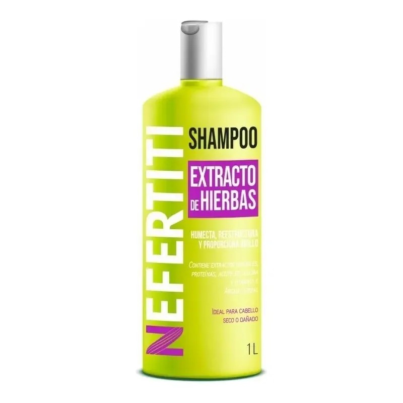 Shampoo Hierbas Reparador Para Cabello Dañado Nefertiti 1lt