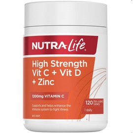 Nutra-Life High Strength Vitamin C + Vitamin D + Zinc 120 Tablets
