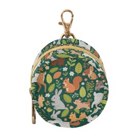 Green Forests - Funda de almacenamiento para chupetes de hojas de animales para bebés y niñas, monedero portátil para guardar objetos pequeños, tapas, para chupones de