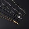 RAQINSTL Men's Cross Necklace with 2 Pieces Cross Pendant Stainless