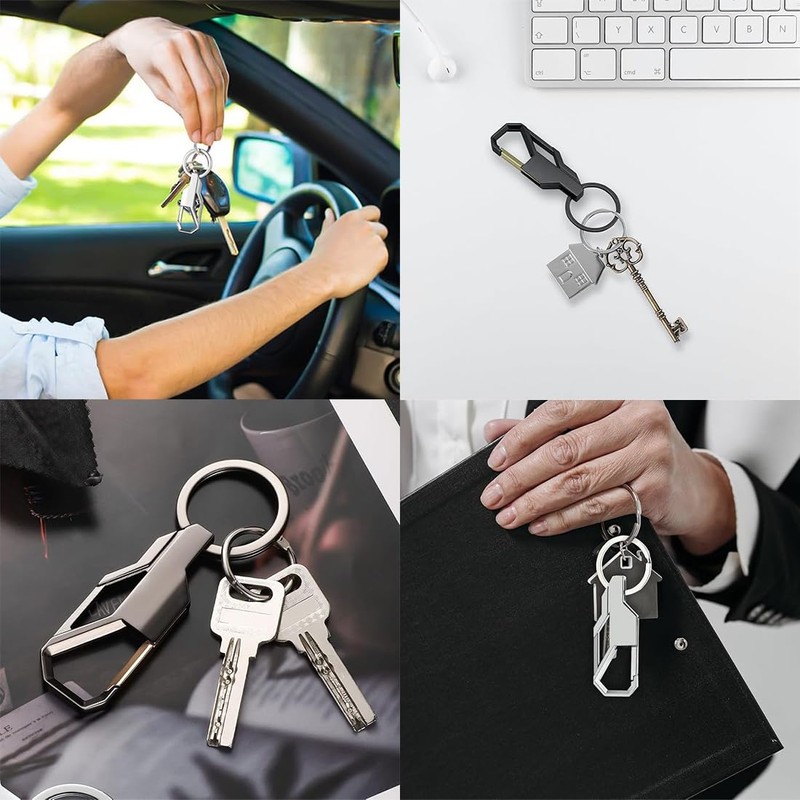 MOLIMOLI Carabiner Key Ring Set with 2 Sturdy Key Rings