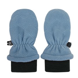 JAN & JUL Boys' Stay-On Winter Fleece Mittens with Ribbed Cuffs for Toddlers and Kids (Stormy Blue, Size L)