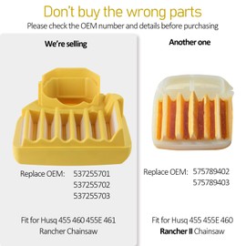 537255702 Air Filter Primer Bulb Tune Up Kit for Husqvarna 455 Rancher 455 E 460 461 Jonsered CS2255 Chainsaw Parts