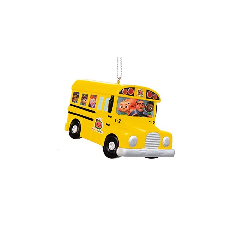 Kurt Adler Cocomelon Yellow School Bus Personalizable Ornament