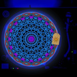 For Technics, For Audio-Technica, For Denon, For Numark, For Pioneer, For Stanton, For Reloop Ancient Aztec  Turntable Slipmat GLOW BLACKLIGHT 12 inch for DJ Vinyl LP