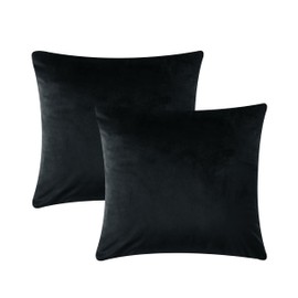 AMEHA Velvet Cushion Covers 45 x 45 cm Set of 2 Square Throw Pillow Cases Decorative Bedroom Cushion Covers for Sofa Living Room Car with Invisible Zipper (Ochre, 18 x 18 Inch)