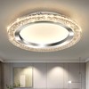 UOFUS 32W LED Flush Mount Ceiling Light Chrome 15.7inch Modern