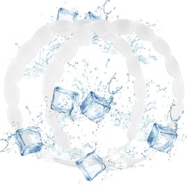 Cooling Neck Wraps Tube, Reusable Neck Ice Pack Ring Wrap Coolers for Hot Weather Summer Outdoor Sports Workers White 2 pack