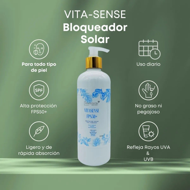 Vita-sense Bloqueador Solar Fps50 Piel Sensible Uso Diario