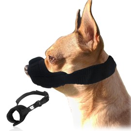 Dog Muzzle Prevents Biting and Eating, Barking and Chewing, 8-13 cm Adjustable Nylon Muzzle with Breathable Mesh, Dog Muzzle for Small to Medium Dogs, for Training and Walks