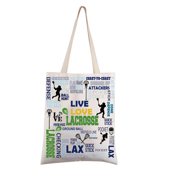 FEELMEM Lacrosse Players Tote Bag Lacrosse Lax Team Gift Lacrosse