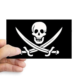 CafePress Calico Jack Pirate Rectangle Bumper Sticker Car Decal