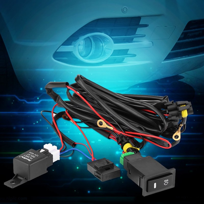 Fog Light Wiring Harness Socket Wire Connector with 40A Relay