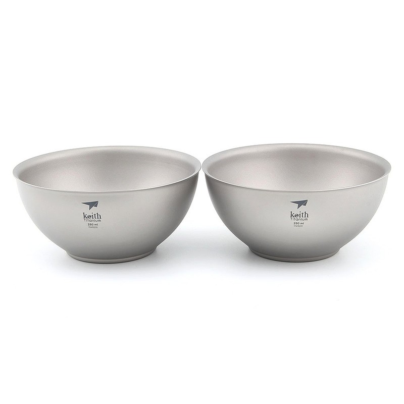 Keith Ti5351 250ml Titanium Bowl Set Ultralight Portable Camping Travel