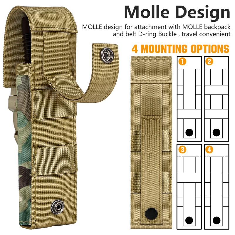 IronSeals 2 Pack Tactical Flashlight Pouch Holster Case Belt Bag,