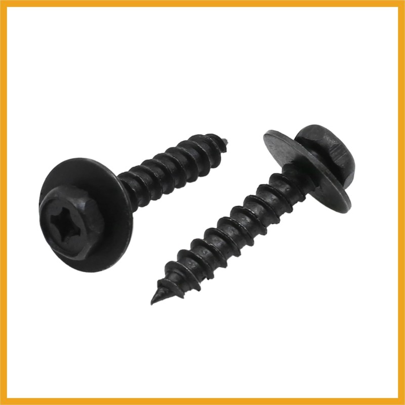 Partuto 8pcs 6 x 35mm Stainless Steel Black Screw for