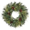 SilksAreForever 30" Artificial Pinecone, Cedar & Pine Hanging Wreath -Green/Brown