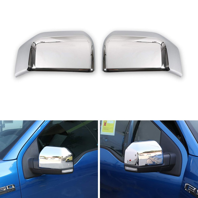 JeCar Side Mirror Cover Trim for Ford F150 2015-2020 Chrome