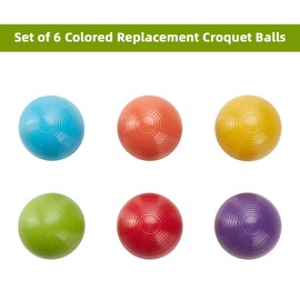 ApudArmis 3In Croquet Ball Replacement, Set of 6 Colored Replacement Balls for Lawn Backyard 28'' and 32'' Six Player Croquet Game Set