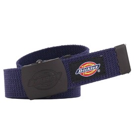 Dickies Gacha Belt, 1.3 inches (32 mm) Wide, Double Logo, Black Buckle, Cotton Blend, Casual, Made in Japan, (08) navy