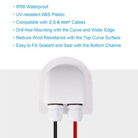 Greluma Pack of 2 ABS Solar Double Cable Entry Glands for All Cable Types 2.5mm² to 6mm² for Solar Projects on Motorhomes, Motorhomes, Caravans, Boat Cabins