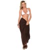1 World Sarongs Womens Solid Swimsuit Cover-Up Sarong in Brown