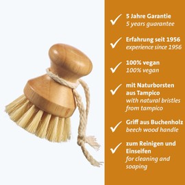 Westmark Universal Brush - Versatile Brush with Hard Bristles, Root Brush for Cleaning and Scrubbing, Also for Cleaning Vegetables - Beech Wood, Natural Bristles, Vegan