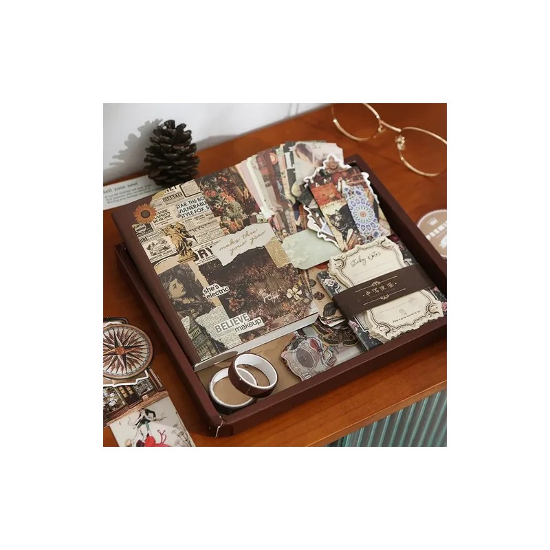 Journal Scrapbook Papel Stickers Y Agenda Vintage Calcomanía