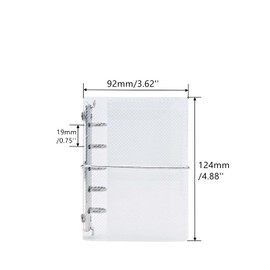AxeWoodz Clear A8 Binder PP Trifold Binder with Bandage Loose Leaf 5 Ring Budget Transparent Cash Stuffing Personal Planner