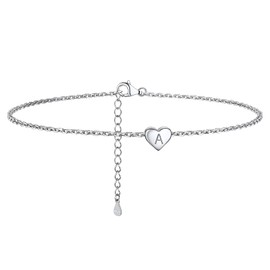PROSILVER Ankle Bracelet for Women Letter A Anklet Solid Silver Ankle Chain