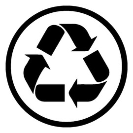 Recycle Bin Vinyl Decal Labels Design #3 Adhesive Recycling Stickers Trash Can Emblem (3" x 3", Blue)