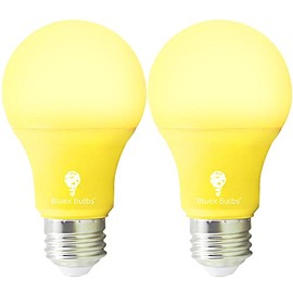 Bluex Bulbs 2 Pack BlueX LED A19 Yellow Light Bulb - 9W (60Watt Equivalent) - E26 Base Yellow LED Yellow Bulb, Party Decoration, Porch, Home Lighting, Holiday Lighting, Decorative Illumination