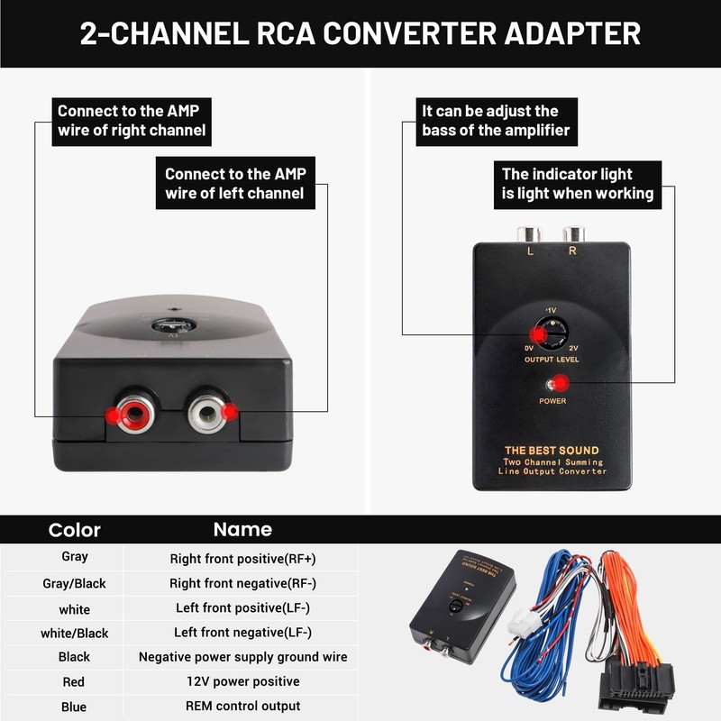 NuIth Add an Amplifier Subwoofer Interface Adapter Kit Select for
