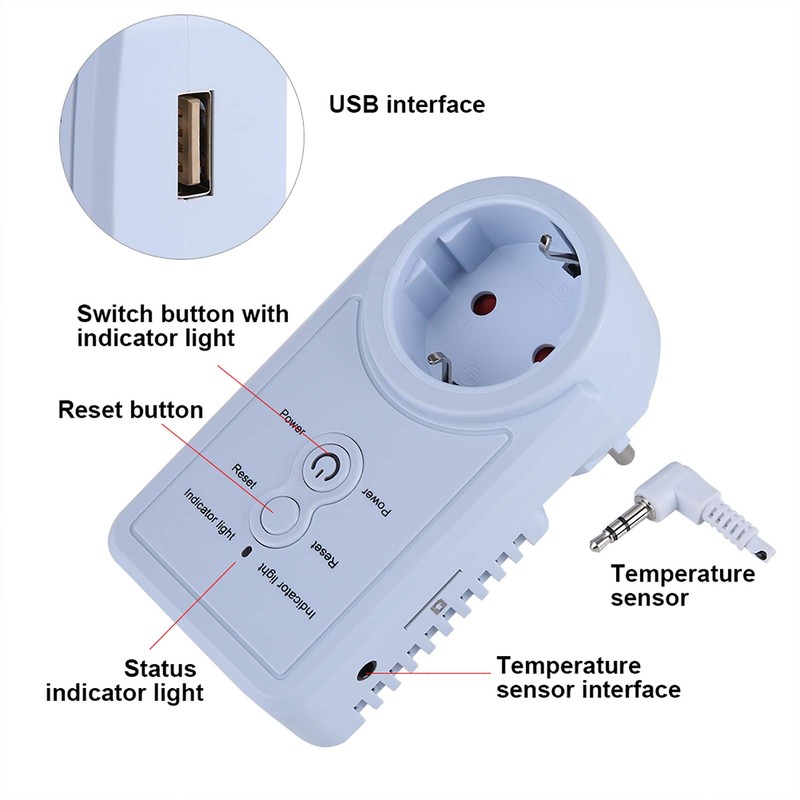 GSM Socket Temperature Control Alarm Timed Output for Home Plant