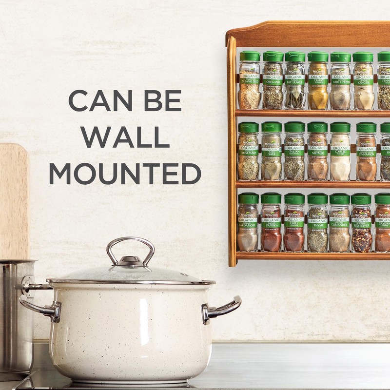 McCormick Gourmet Three Tier Wood 24 Piece Organic Spice Rack