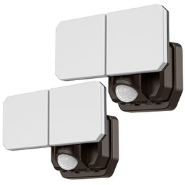 FLITI Battery Powered Motion Sensor Security Light(2 Pack),5000K 1000LM High Brightness,6 -Month Battery Life,No Wiring Installation,49FT Sensing Distance,Indoors or Outdoor Used
