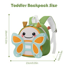 LJCZKA Cute Toddler Backpack Bee for Baby Girls, Children’s Backpack with Chest Strap, Small Preschool Backpack Water Resistant for Age 1-5