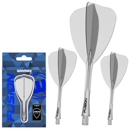 WINMAU Freccette Fusion Sistema integrato di volo e albero - Forma e design della freccia - Colore chiaro, lunghezza corta