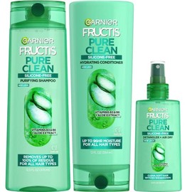 Garnier Fructis Pure Clean Shampoo, Conditioner + Detangler Kit (Personal Size S&C)