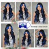 7JHH WIGS 31in Natural Black Blue Highlight Long Wavy Wigs