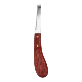 Horse Hoof Knife Hoof Trimming Tool with Wooden Handle Stainless Steel Blade for Farm Single Edged Right Hand